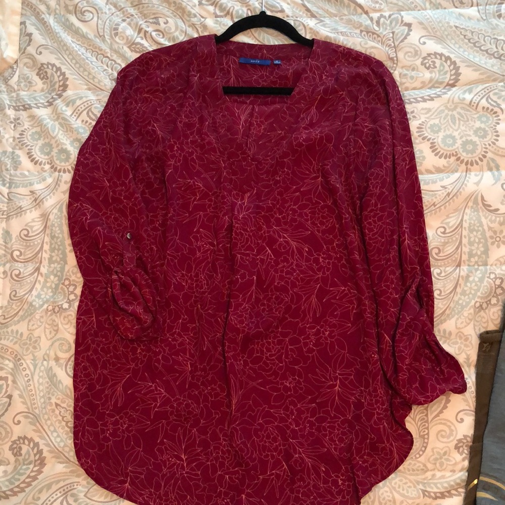 Burgundy print tuni